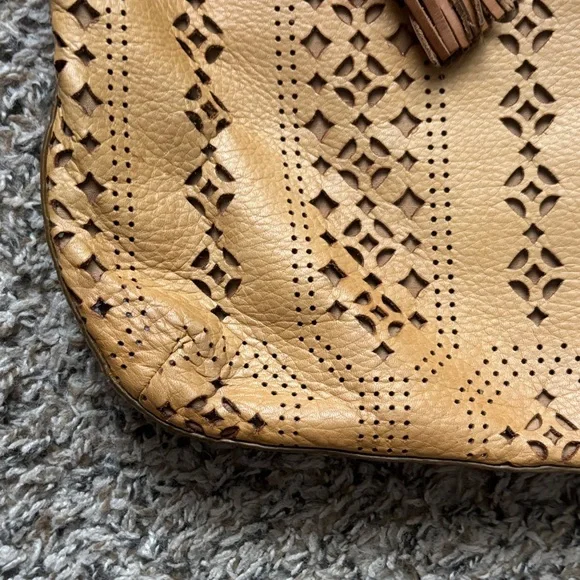 Fossil Brown Leather Cutout Shoulder Bag - Picture 4 of 16